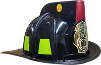 Jr. Firefighter Helmet, Black, with Siren & Light, Adj Youth Size