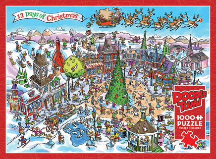 DoodleTown: 12 Days of Christmas puzzle (1000 pc)