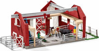Large Red Barn With Animals & Accessories