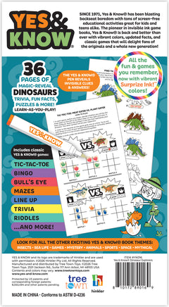 The Original Yes and Know Invisible Ink Trivia Game Books: Dinosaur Explorers