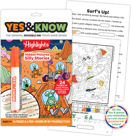 The Original Yes and Know Invisible Ink Trivia Game Books: Highlights Hidden Pictures
