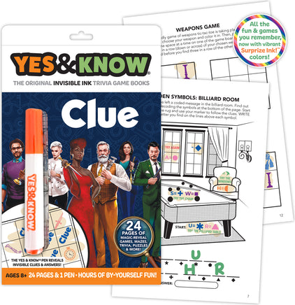 The Original Yes and Know Invisible Ink Trivia Game Books: Clue