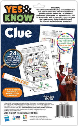 The Original Yes and Know Invisible Ink Trivia Game Books: Clue