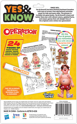 The Original Yes and Know Invisible Ink Trivia Game Books: Operation